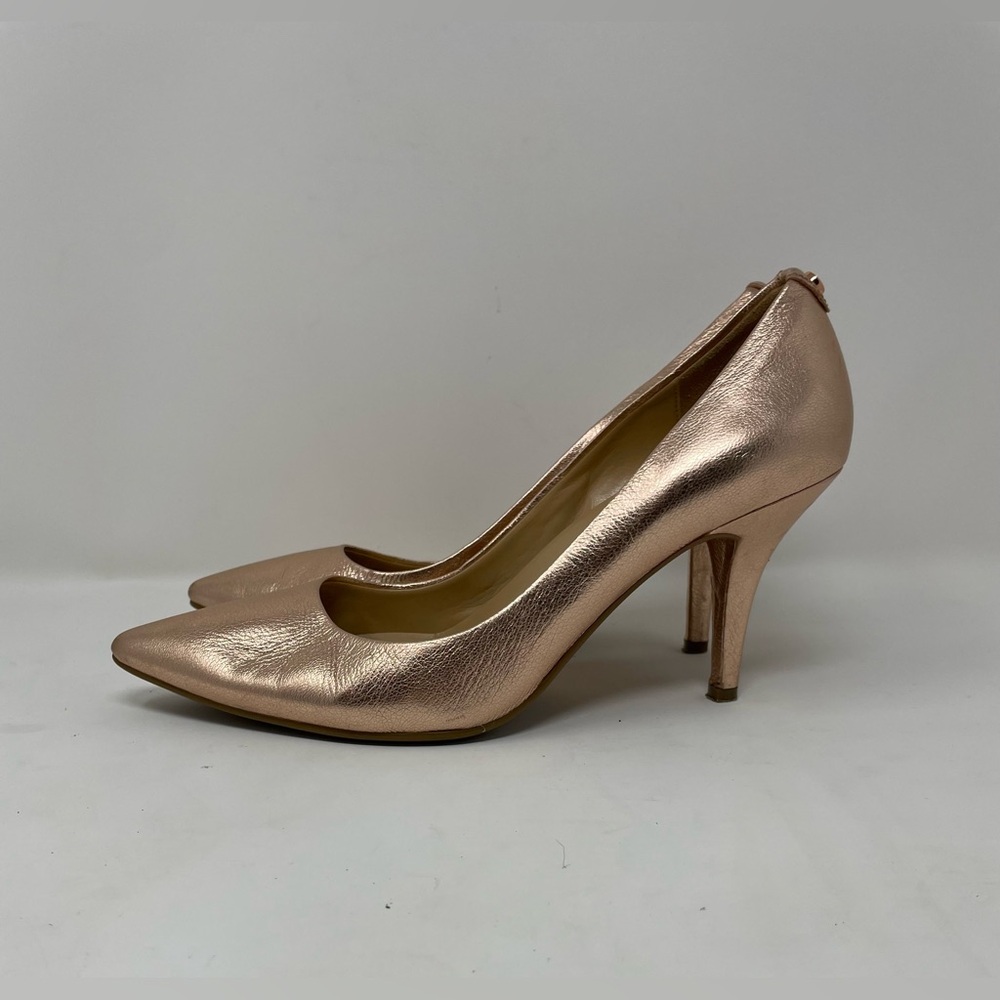 Micheal Kors Women Metallic Rose Gold Heels Shoes Size 9